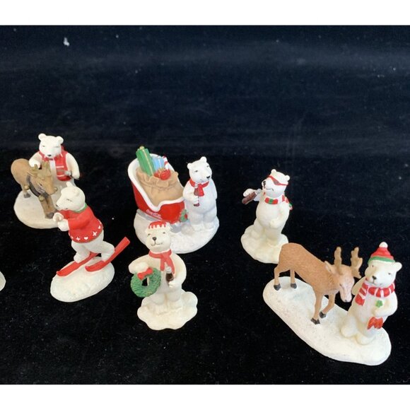 Lot of 12 Coca-Cola Hawthorne Village Figurines Polar Bears 2002 Miniature Vtg - Picture 3 of 11